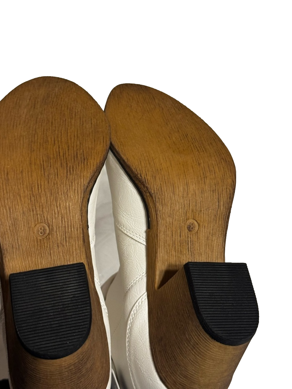 Charles Albert‎ White Faux-Leather Western Ankle Booties - Picture 6 of 8